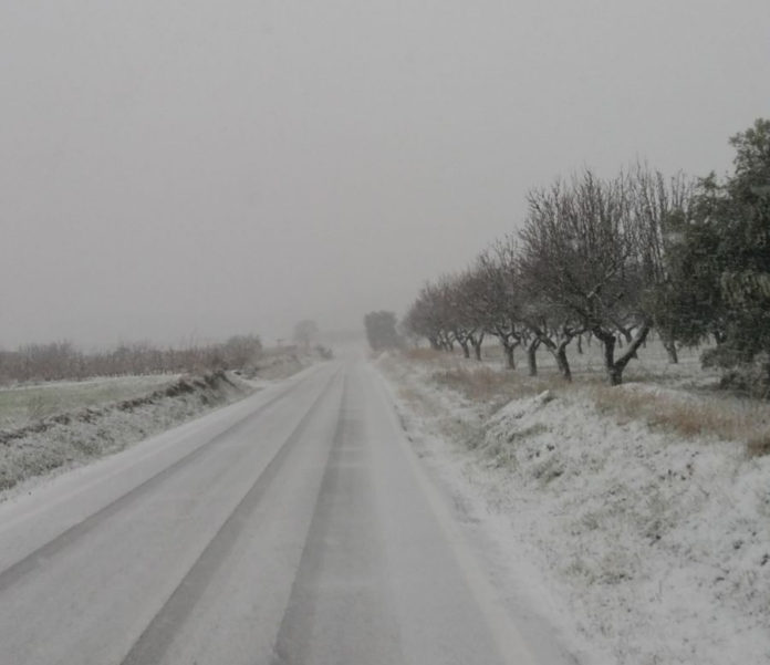 Quatre equips llevaneus treballen per evitar els efectes de la nevada a les carreteres de la Diputació de Tarragona