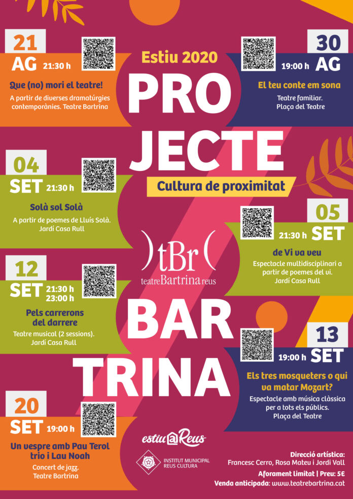 Ja a la venda les entrades pel cicle d’actuacions d’autoria local Projecte Bartrina