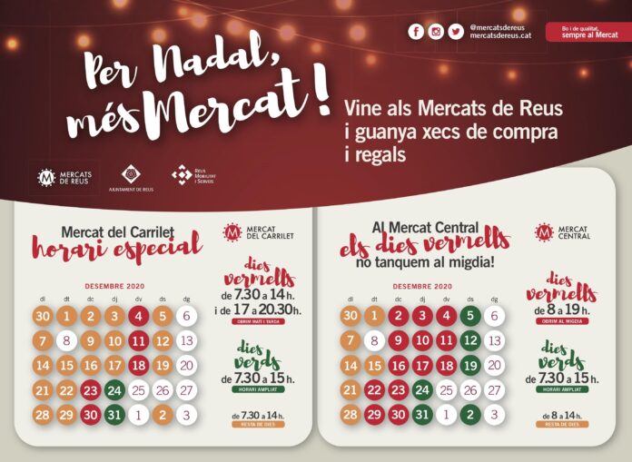 Els Mercats de Reus premien els clients amb regals i xecs de compra durant la Campanya de Nadal