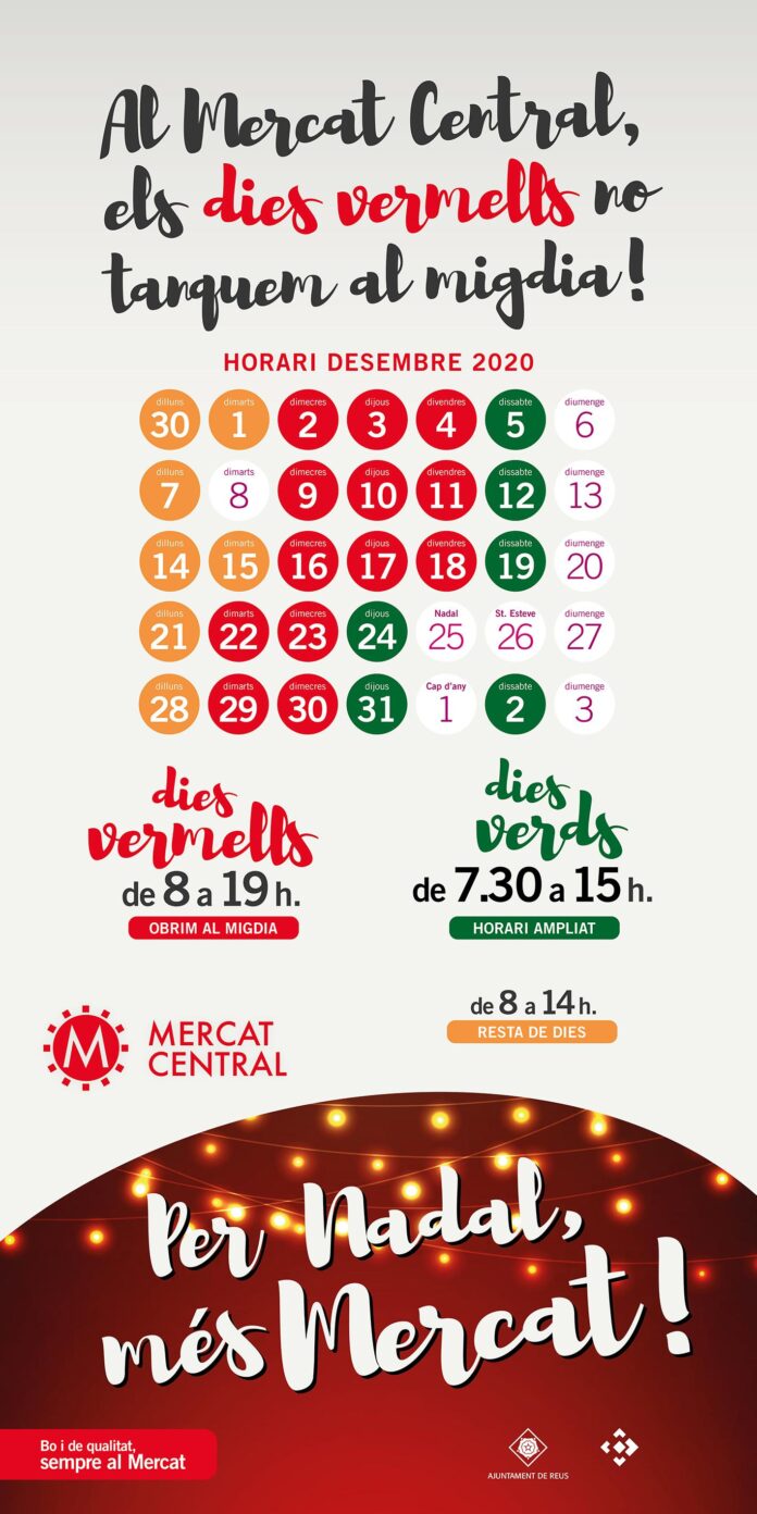 El Mercat Central comença l’horari especial de Nadal obrint tot el dia a partir del 2 de desembre