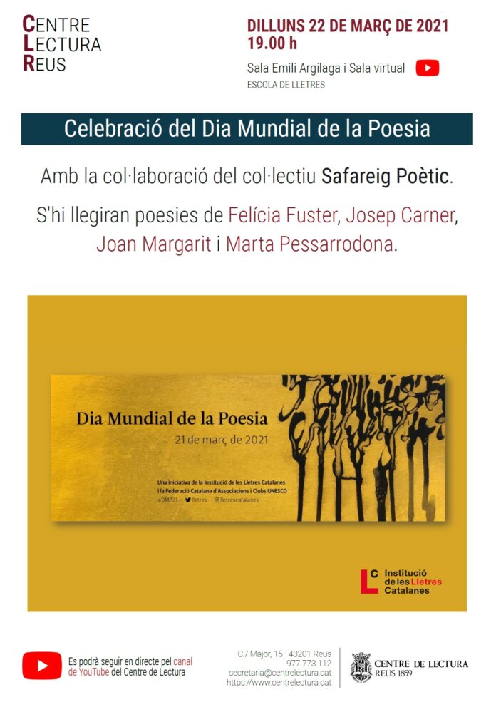 El Dia Muncial de la Poesia al Centre de Lectura de Reus