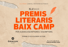 Òmnium Baix Camp obre la convocatòria dels Premis Literaris Baix Camp 2026