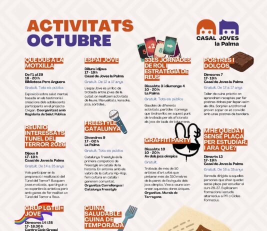 Programació d’octubre al Casal de Joves