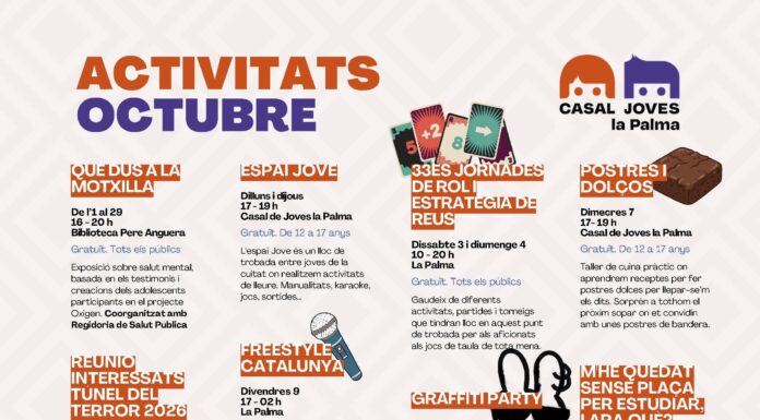 Programació d’octubre al Casal de Joves